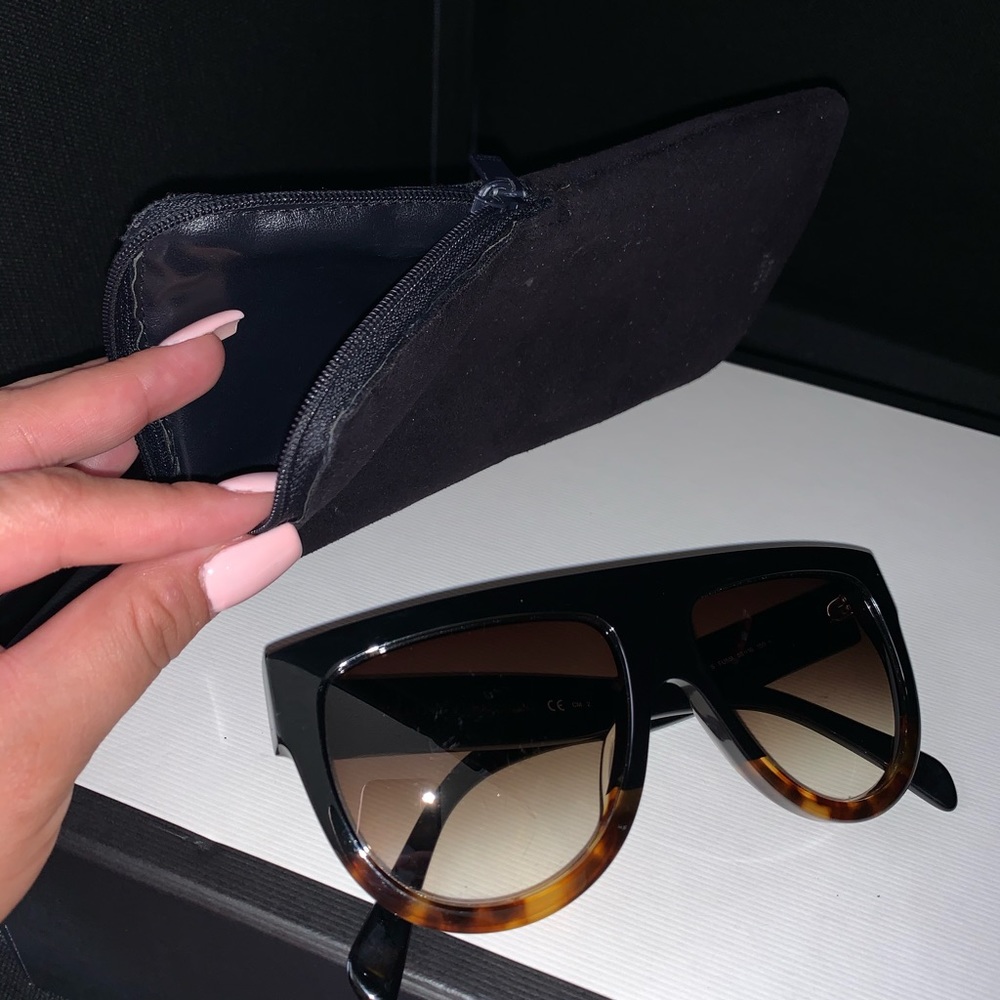 Celine Aviator Sunglasses in Black/Havana